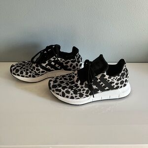 adidas Black and White Patterned Athletic Shoes